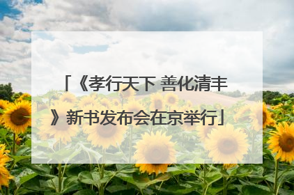 《孝行天下 善化清丰》新书发布会在京举行