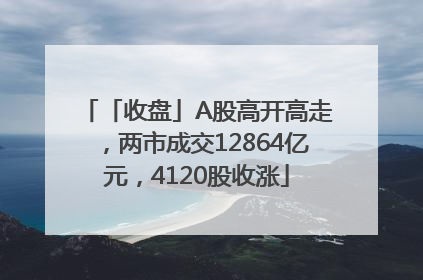 「收盘」A股高开高走，两市成交12864亿元，4120股收涨