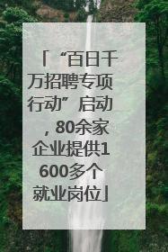 “百日千万招聘专项行动”启动，80余家企业提供1600多个就业岗位