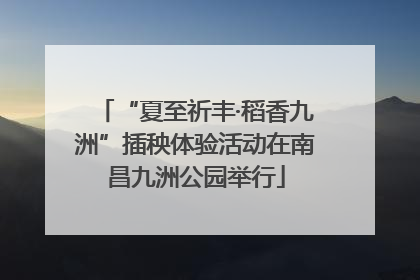 “夏至祈丰·稻香九洲”插秧体验活动在南昌九洲公园举行