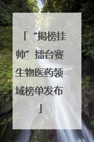 “揭榜挂帅”擂台赛生物医药领域榜单发布