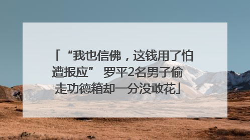 “我也信佛，这钱用了怕遭报应” 罗平2名男子偷走功德箱却一分没敢花
