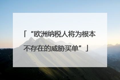 “欧洲纳税人将为根本不存在的威胁买单”