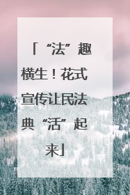 “法”趣横生！花式宣传让民法典“活”起来