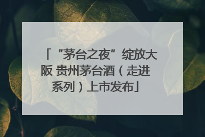 “茅台之夜”绽放大阪 贵州茅台酒（走进系列）上市发布