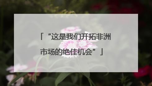 “这是我们开拓非洲市场的绝佳机会”
