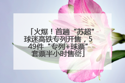 火爆！首趟“苏超”球迷高铁专列开售，549件“专列+球票”套票半小时售罄