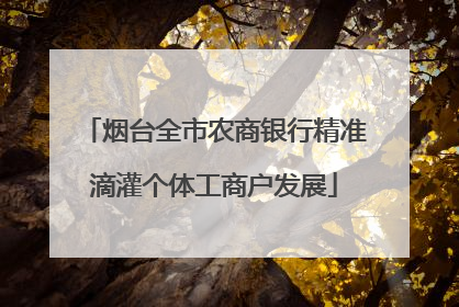 烟台全市农商银行精准滴灌个体工商户发展