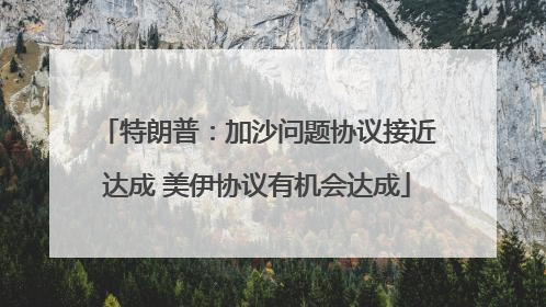 特朗普：加沙问题协议接近达成 美伊协议有机会达成