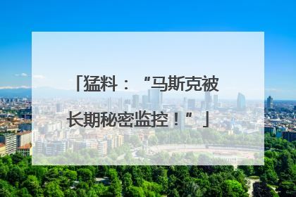 猛料：“马斯克被长期秘密监控！”