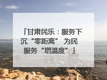 甘肃民乐：服务下沉“零距离” 为民服务“增温度”