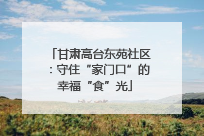 甘肃高台东苑社区：守住“家门口”的幸福“食”光