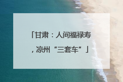 甘肃：人间福禄寿，凉州“三套车”