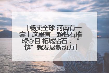 畅卖全球 河南有一套丨这里有一颗钻石璀璨夺目 柘城钻石：“链”就发展新动力