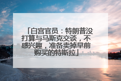 白宫官员：特朗普没打算与马斯克交谈，不感兴趣，准备卖掉早前购买的特斯拉