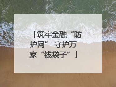 筑牢金融“防护网” 守护万家“钱袋子”