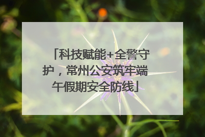 科技赋能+全警守护，常州公安筑牢端午假期安全防线