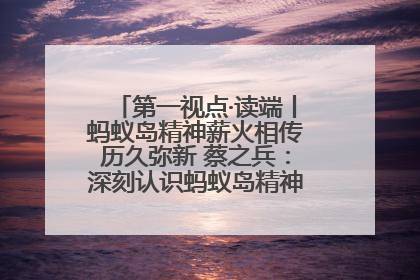 第一视点·读端丨蚂蚁岛精神薪火相传历久弥新 蔡之兵：深刻认识蚂蚁岛精神的“精气神”
