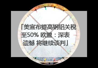 美宣布提高钢铝关税至50% 欧盟：深表遗憾 将继续谈判