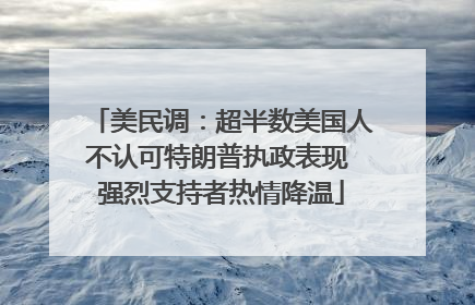 美民调：超半数美国人不认可特朗普执政表现 强烈支持者热情降温