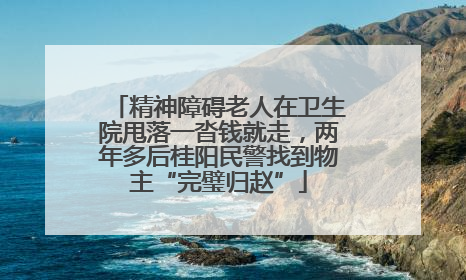 精神障碍老人在卫生院甩落一沓钱就走，两年多后桂阳民警找到物主“完璧归赵”
