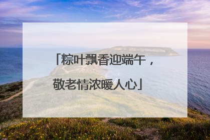 粽叶飘香迎端午，敬老情浓暖人心