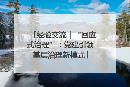 经验交流｜“回应式治理”：党建引领基层治理新模式