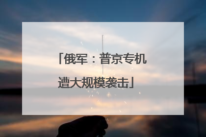 俄军：普京专机遭大规模袭击