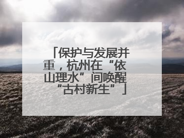 保护与发展并重，杭州在“依山理水”间唤醒“古村新生”
