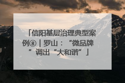 信阳基层治理典型案例⑧｜罗山：“微品牌”调出“大和谐”