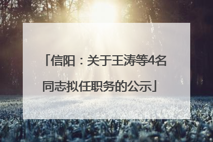 信阳：关于王涛等4名同志拟任职务的公示