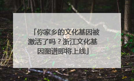 你家乡的文化基因被激活了吗？浙江文化基因图谱即将上线