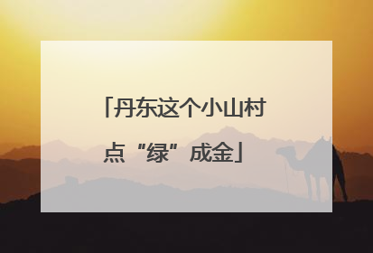 丹东这个小山村点“绿”成金