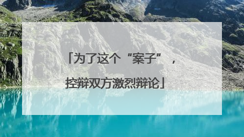 为了这个“案子”，控辩双方激烈辩论