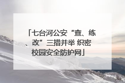 七台河公安“查、练、改”三措并举 织密校园安全防护网