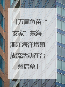 万尾鱼苗“安家”东海 浙江海洋增殖放流活动在台州启幕