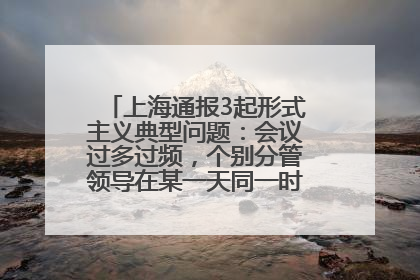 上海通报3起形式主义典型问题：会议过多过频，个别分管领导在某一天同一时段需参加3个会议