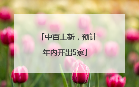 中百上新，预计年内开出5家