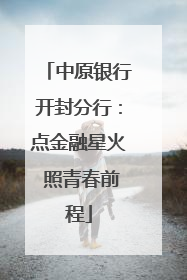 中原银行开封分行：点金融星火 照青春前程