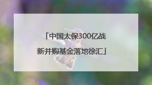 中国太保300亿战新并购基金落地徐汇