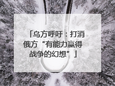 乌方呼吁：打消俄方“有能力赢得战争的幻想”