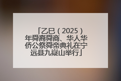 乙巳（2025）年舜裔舜商、华人华侨公祭舜帝典礼在宁远县九嶷山举行