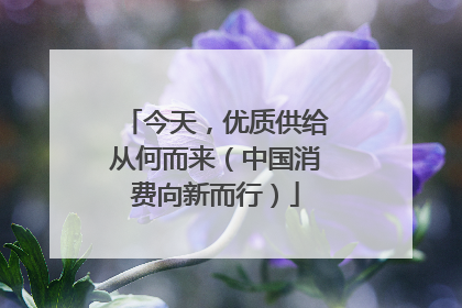 今天，优质供给从何而来（中国消费向新而行）
