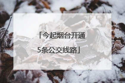 今起烟台开通5条公交线路