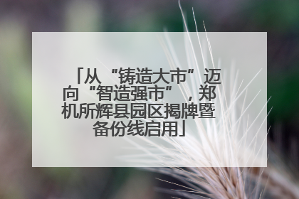 从“铸造大市”迈向“智造强市”，郑机所辉县园区揭牌暨备份线启用