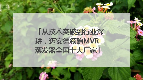 从技术突破到行业深耕，迈安德领跑MVR蒸发器全国十大厂家