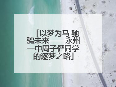 以梦为马 驰骋未来——永州一中周子俨同学的逐梦之路