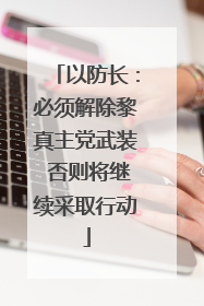 以防长：必须解除黎真主党武装 否则将继续采取行动