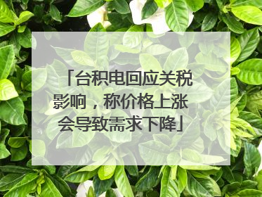 台积电回应关税影响，称价格上涨会导致需求下降