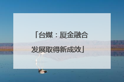 台媒：厦金融合发展取得新成效